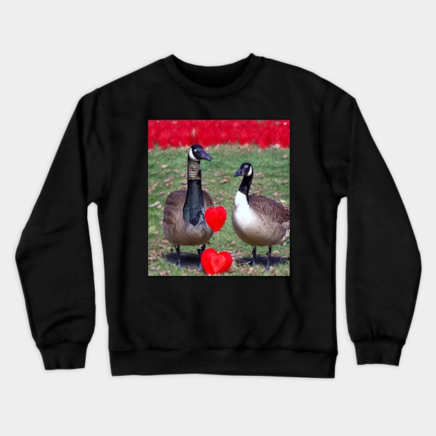 goose love Valentines Crewneck Sweatshirt by Catbrat